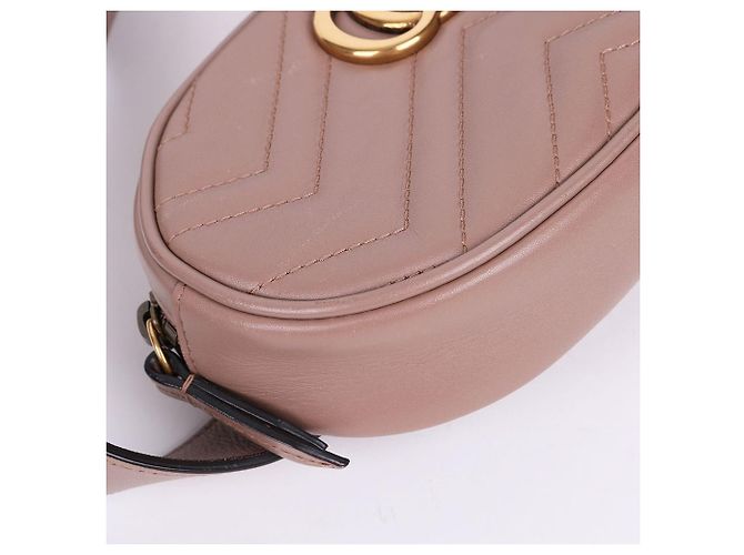 Gucci Marmont Matelassé Gürteltasche in Deep Beige mit Goldton Braun - Ansicht 9