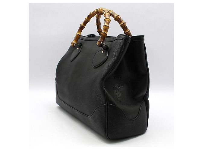 Gucci Borsa Tote Diana in pelle nera con manico in bambù Nero - vista 2