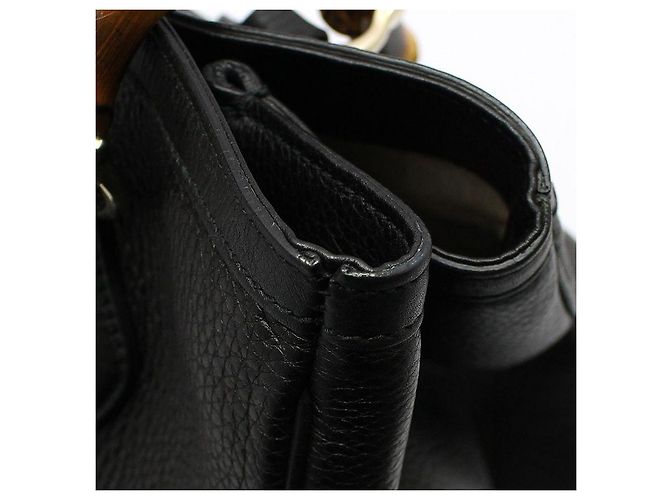 Gucci Borsa Tote Diana in pelle nera con manico in bambù Nero - vista 8