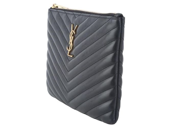 Saint Laurent Clutch piccola trapuntata Nero - vista 2