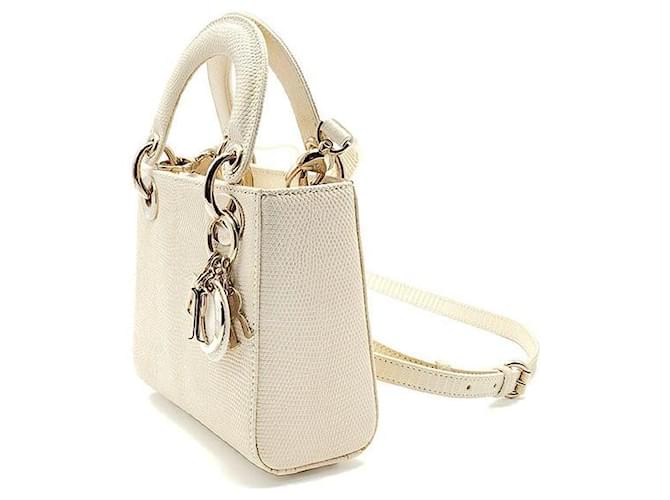 Dior Borsa Christian Lizard Lady Mini Bianco - vista 2