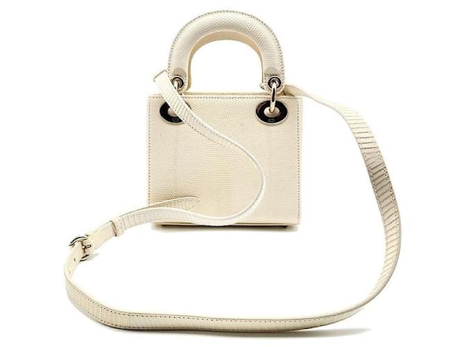 Dior Borsa Christian Lizard Lady Mini Bianco - vista 3