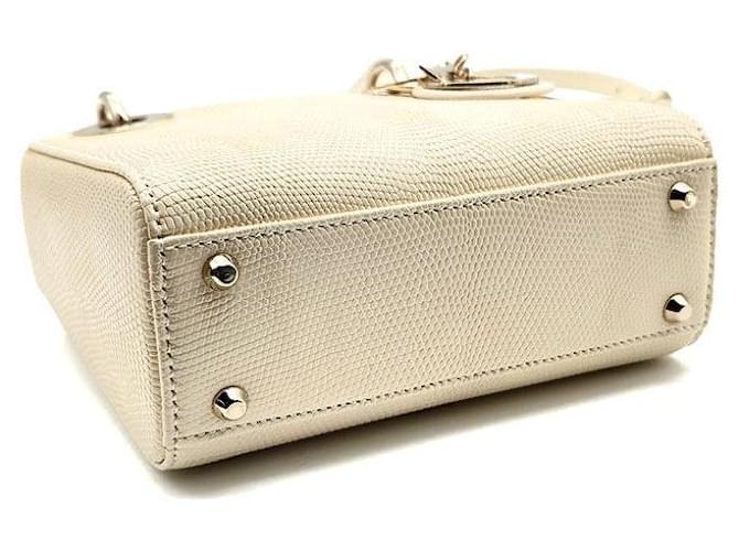 Dior Borsa Christian Lizard Lady Mini Bianco - vista 7