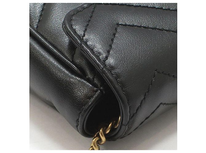 Gucci Borsa a tracolla Super Mini GG Marmont trapuntata nera Nero - vista 10