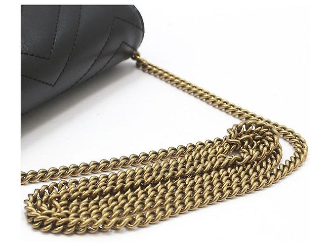 Gucci Borsa a tracolla Super Mini GG Marmont trapuntata nera Nero - vista 7