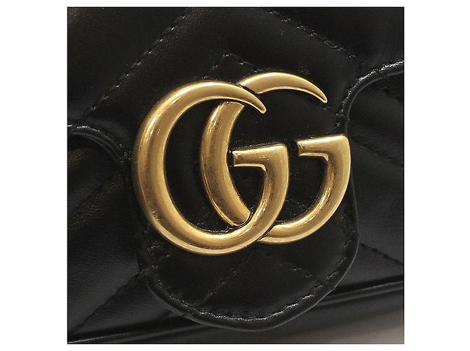 Gucci Borsa a tracolla Super Mini GG Marmont trapuntata nera Nero - vista 8