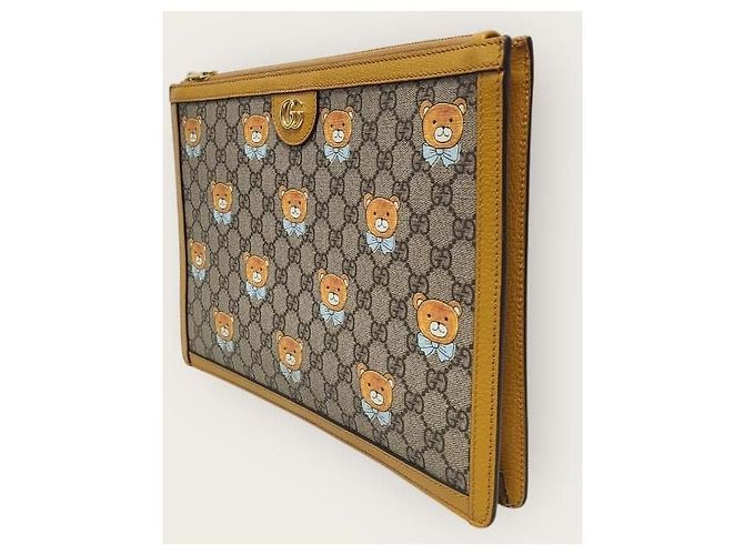 Gucci Clutch Portfolio Kai GG Supreme Giallo - vista 2