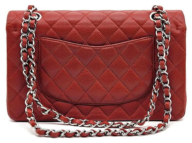 Chanel Caviar Classic Medium Rosso - vista 3