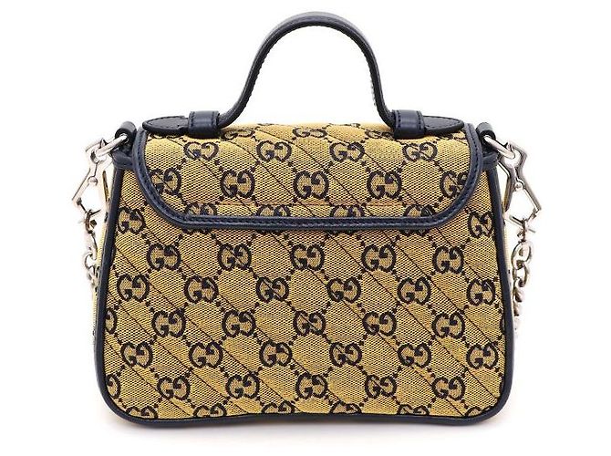 Gucci Borsa Tote Mini Marmont in tela con manico e tracolla Giallo - vista 3