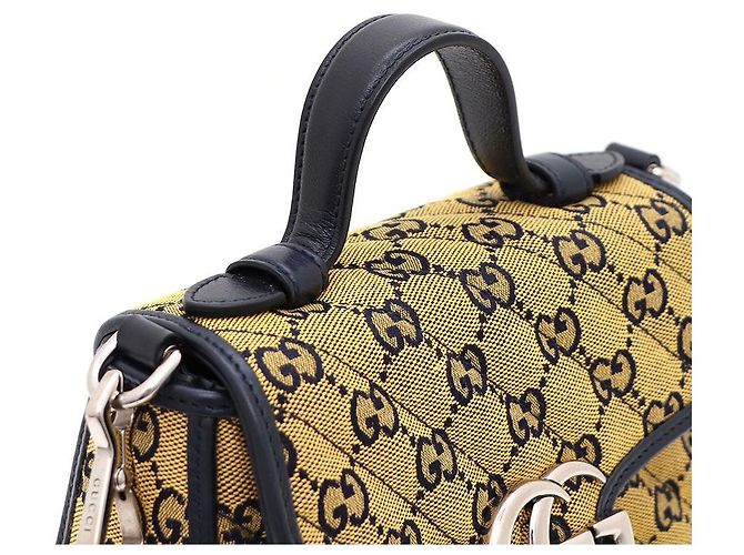 Gucci Borsa Tote Mini Marmont in tela con manico e tracolla Giallo - vista 4