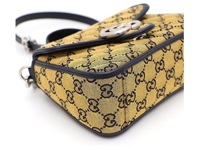 Gucci Borsa Tote Mini Marmont in tela con manico e tracolla Giallo - vista 5