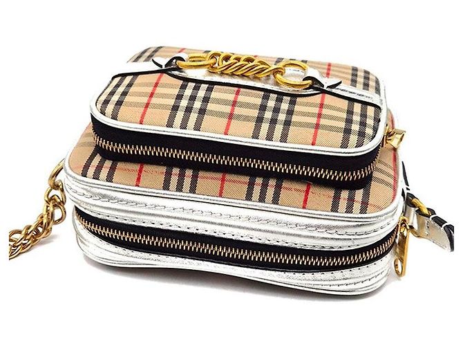 Burberry Borsa Fotocamera Check Link Multicolore - vista 6