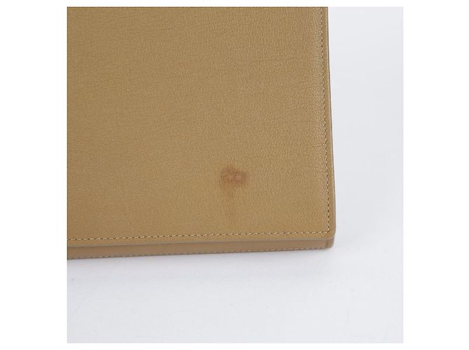 Saint Laurent Clutch Flap in pelle beige Marrone - vista 14