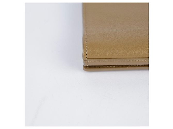 Saint Laurent Clutch Flap in pelle beige Marrone - vista 19