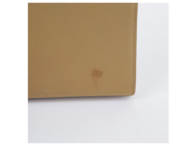 Saint Laurent Clutch Flap in pelle beige Marrone - vista 2
