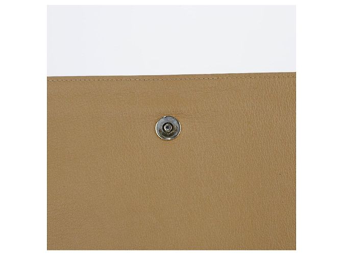 Saint Laurent Clutch Flap in pelle beige Marrone - vista 21