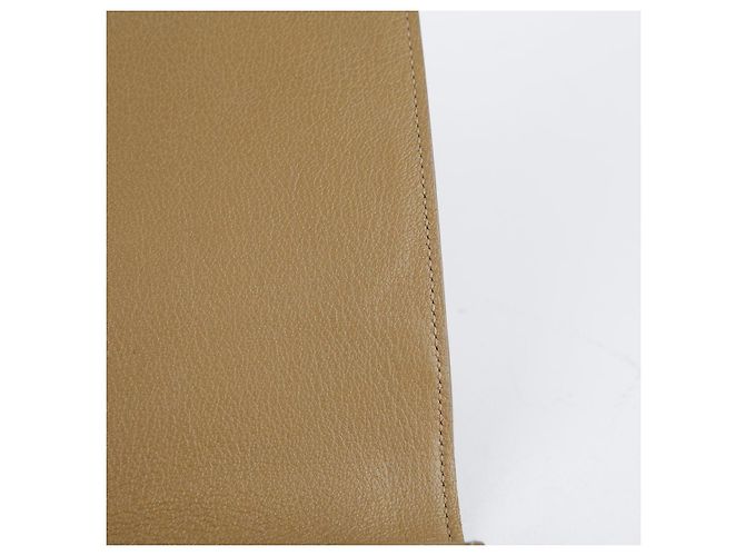 Saint Laurent Clutch Flap in pelle beige Marrone - vista 24