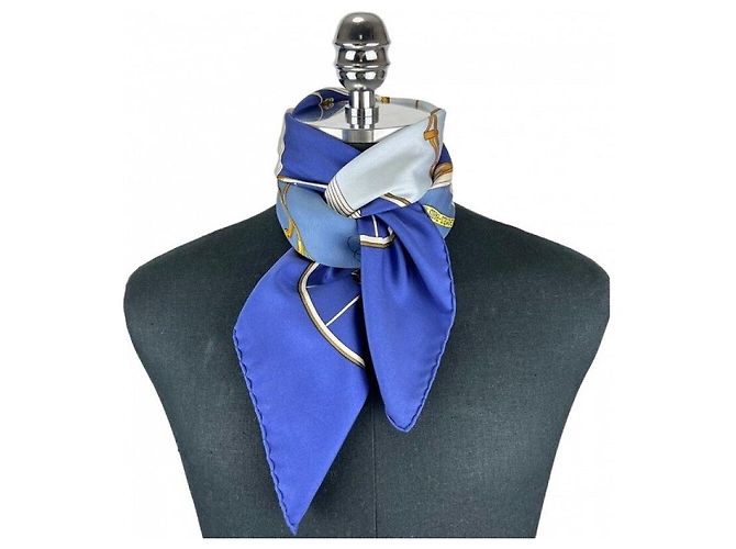 Hermès Pañuelo de seda azul primavera - vista 2