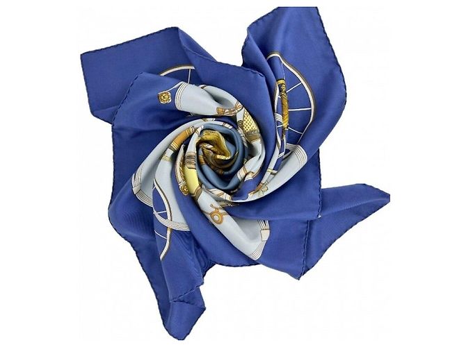 Hermès Pañuelo de seda azul primavera - vista 6