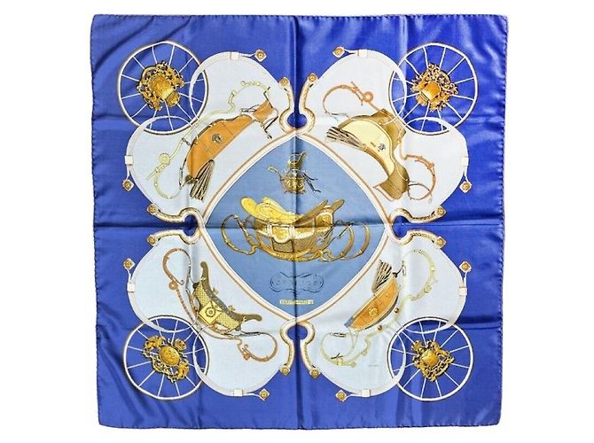 Hermès Pañuelo de seda azul primavera - vista 7