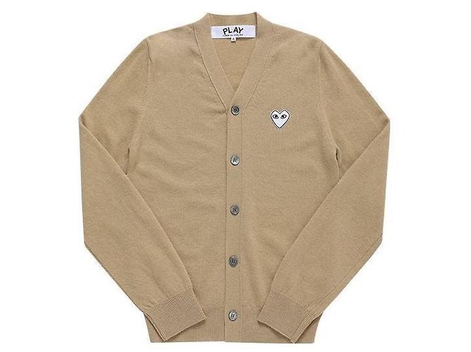 Comme Des Garcons Cardigan Play White Heart Patch Wool Herren Cardigan Orange - Ansicht 3