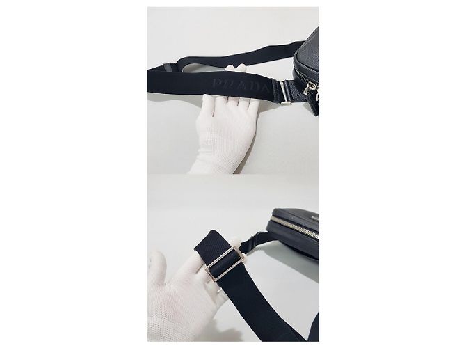 Prada Borsa a tracolla crossbody Dino con logo Triangle Nero - vista 6