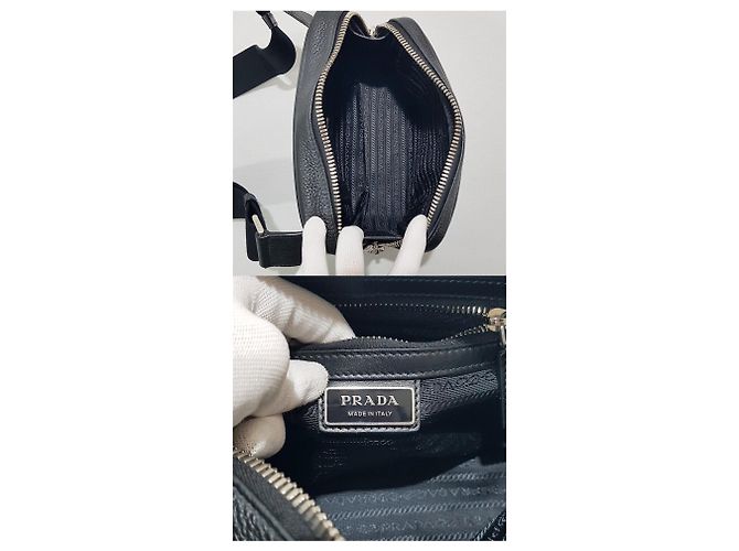 Prada Borsa a tracolla crossbody Dino con logo Triangle Nero - vista 9