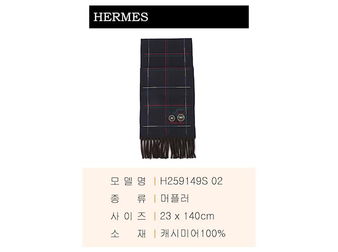 Hermès Schal Brodee Toute Berline Schwarz - Ansicht 3