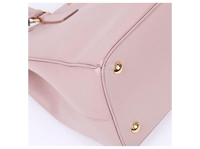 Prada Borsa a Spalla Saffiano Beige Chiaro Medium Marrone - vista 10