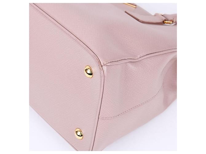 Prada Borsa a Spalla Saffiano Beige Chiaro Medium Marrone - vista 11