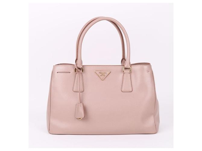 Prada Borsa a Spalla Saffiano Beige Chiaro Medium Marrone - vista 2