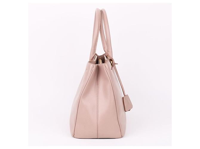 Prada Borsa a Spalla Saffiano Beige Chiaro Medium Marrone - vista 5