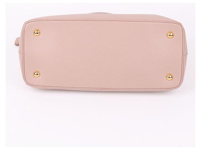Prada Borsa a Spalla Saffiano Beige Chiaro Medium Marrone - vista 9