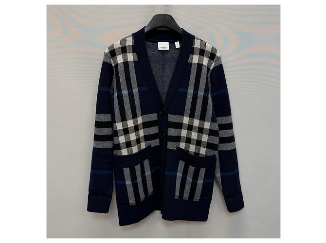 Burberry Cardigan oversize in lana e cashmere a quadri Multicolore - vista 2