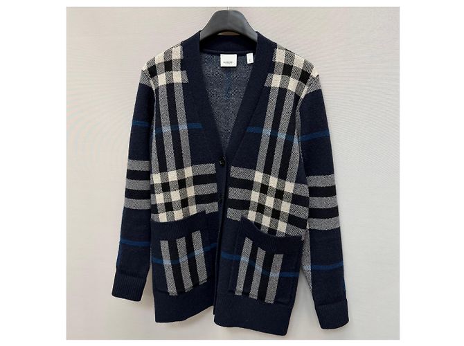 Burberry Cardigan oversize in lana e cashmere a quadri Multicolore - vista 4