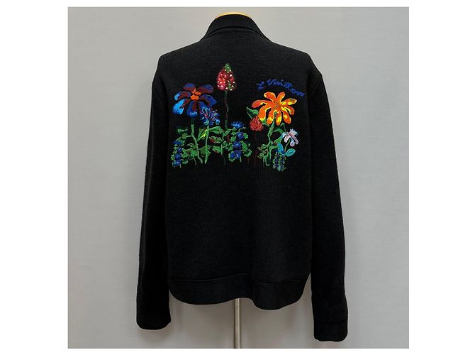 Louis Vuitton Giacca in maglia con tasca con zip e ricami Argento - vista 3
