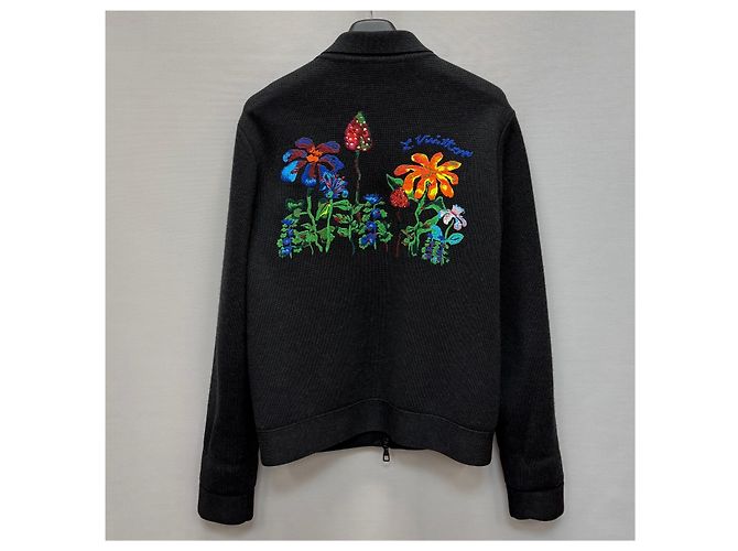 Louis Vuitton Giacca in maglia con tasca con zip e ricami Argento - vista 5