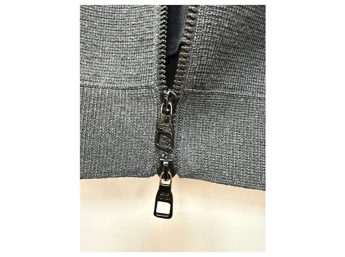 Louis Vuitton Giacca in maglia con tasca con zip e ricami Argento - vista 6