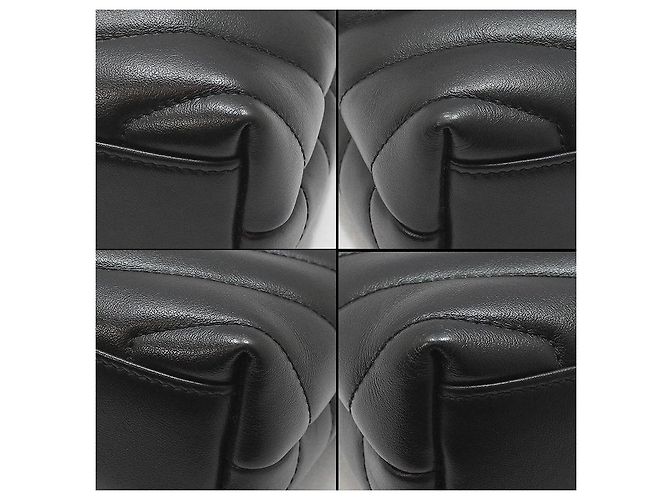 Saint Laurent Borsa a tracolla Loulou Toy in pelle nera con monogramma argento Nero - vista 12
