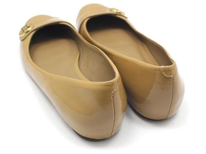 Tory Burch Scarpe basse in vernice marrone e oro - vista 2