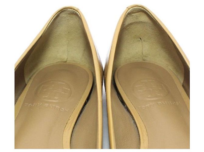 Tory Burch Scarpe basse in vernice marrone e oro - vista 4