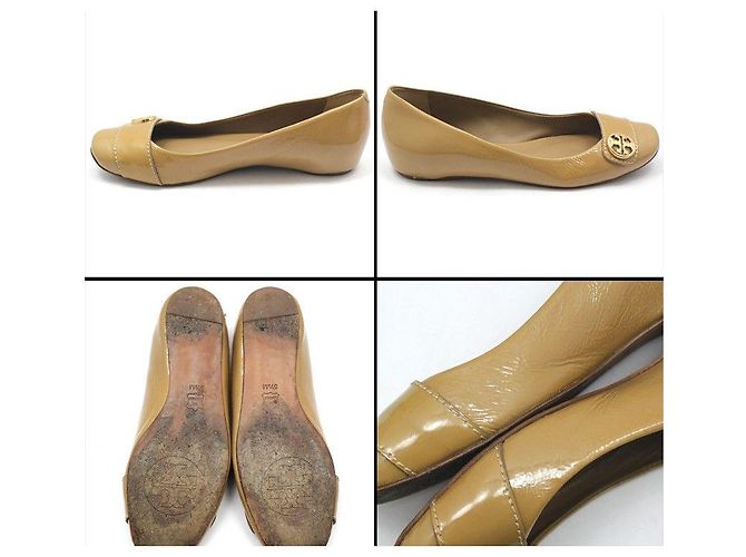 Tory Burch Scarpe basse in vernice marrone e oro - vista 7
