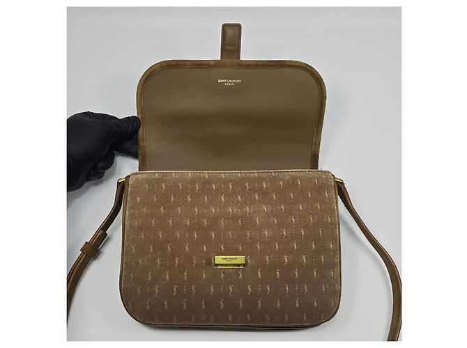 Saint Laurent Borsa Satchel Piccola Le Monogram in Velluto Multicolore - vista 8