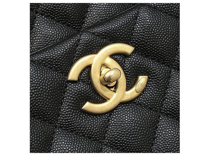 Chanel Borsa a tracolla Coco Handle Large in lucertola nera Black Caviar Nero - vista 11
