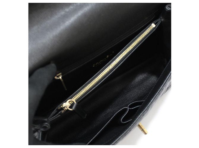 Chanel Borsa a tracolla Coco Handle Large in lucertola nera Black Caviar Nero - vista 12