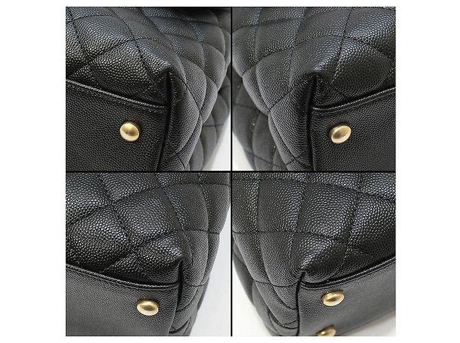 Chanel Borsa a tracolla Coco Handle Large in lucertola nera Black Caviar Nero - vista 13