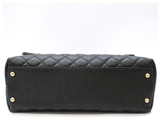 Chanel Borsa a tracolla Coco Handle Large in lucertola nera Black Caviar Nero - vista 5