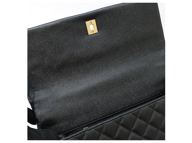 Chanel Borsa a tracolla Coco Handle Large in lucertola nera Black Caviar Nero - vista 7