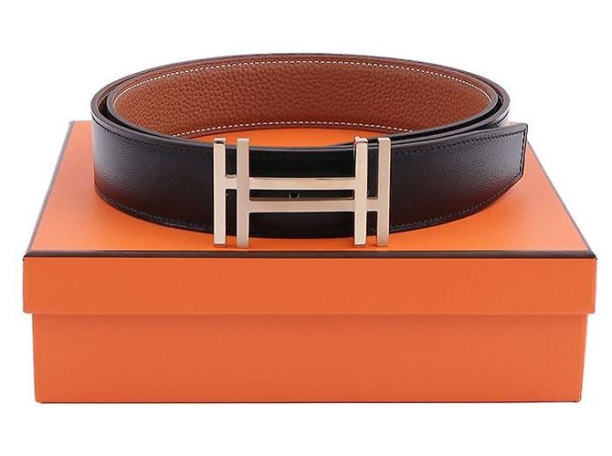 Hermès Buckle Reversible Leather Strap Black - view 11