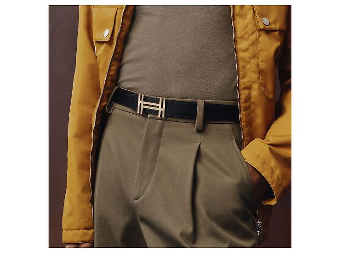 Hermès Buckle Reversible Leather Strap Black - view 6